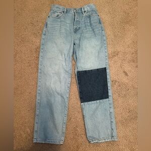 Pacsun Blue Jeans with Dark Patch Women’s Size 25 High Rise Straight